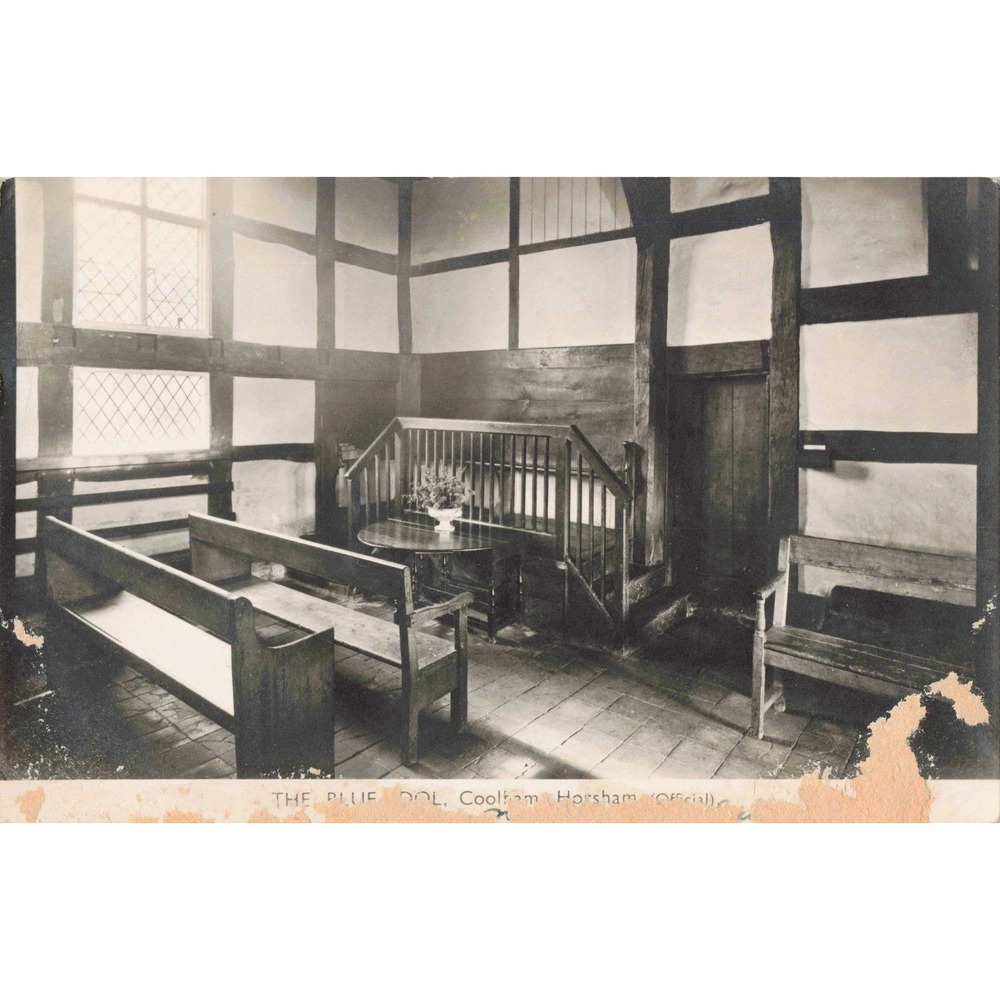 RPPC The Blue Idol Interior Coolham Horsham 1938 Quaker Real Photo Postcard